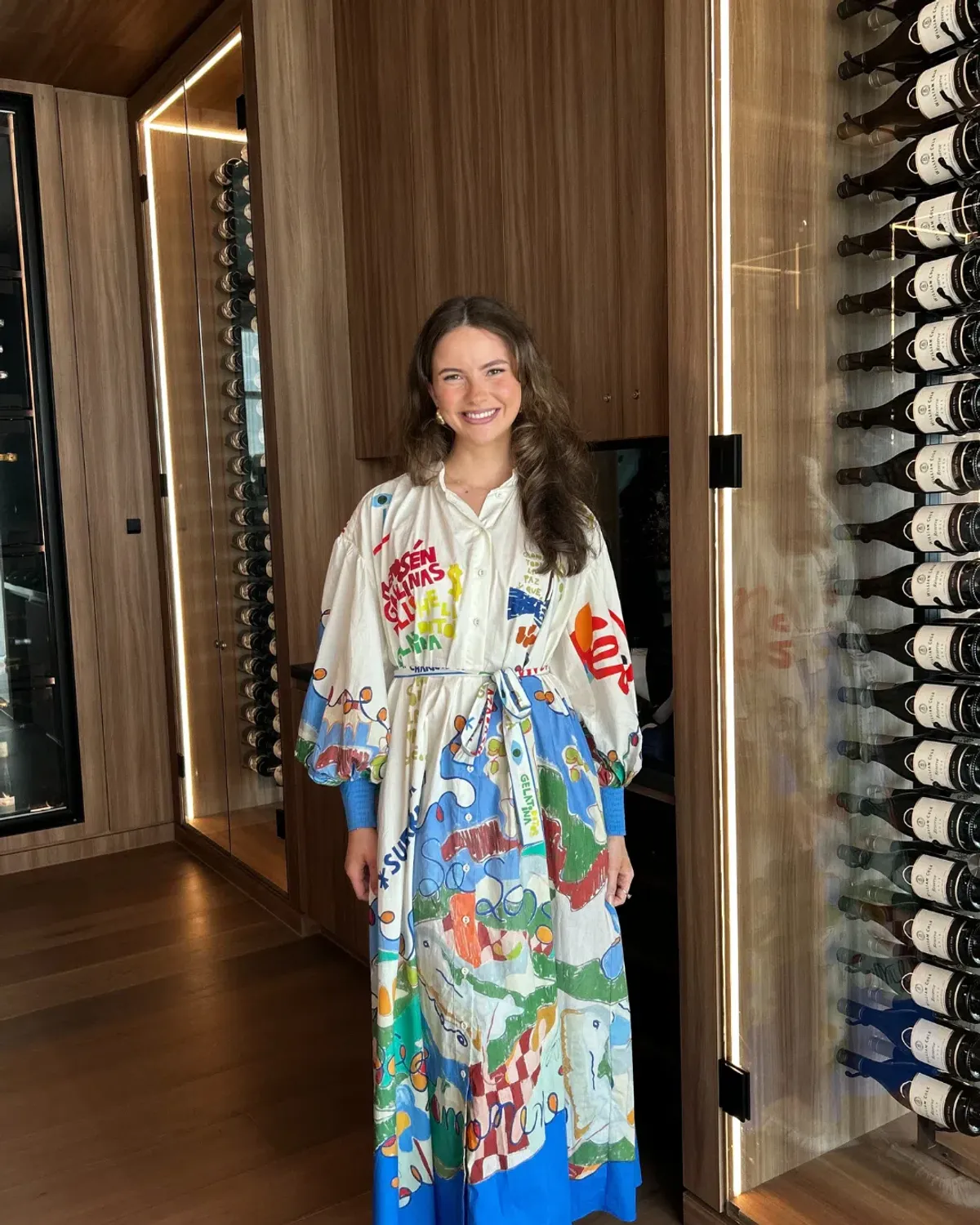 Alemais Nadia Shirt Dress Maxi White Multi Size Small Size 8 - Image 1