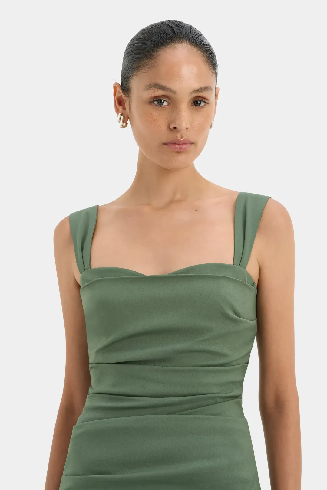 Sir the Label Florent Balconette Gown in Forest Green Size 1/Au 8 for rent on The Volte - main image