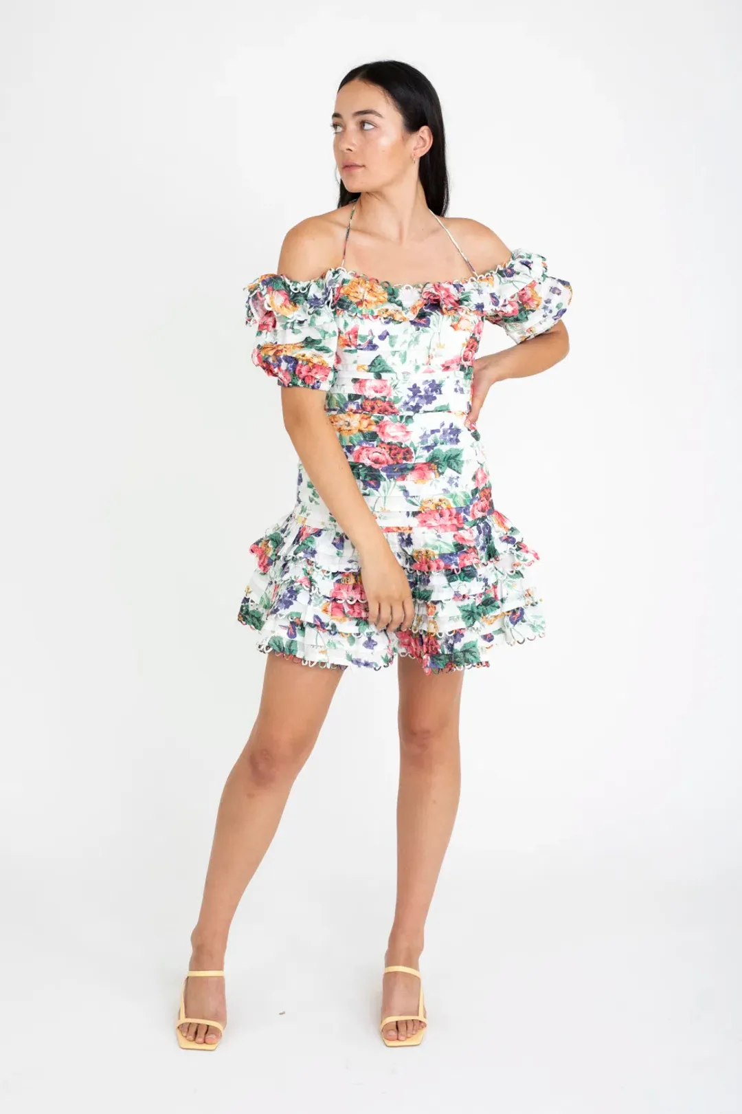 Zimmermann Allia Pintuck Short Dress Print Size 8 for rent on The Volte - main image