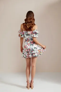 Zimmermann Allia Pintuck Short Dress Print Size 8 for rent on The Volte - image 3