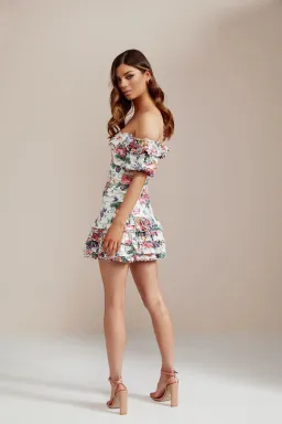 Zimmermann Allia Pintuck Short Dress Print Size 8 for rent on The Volte - image 2