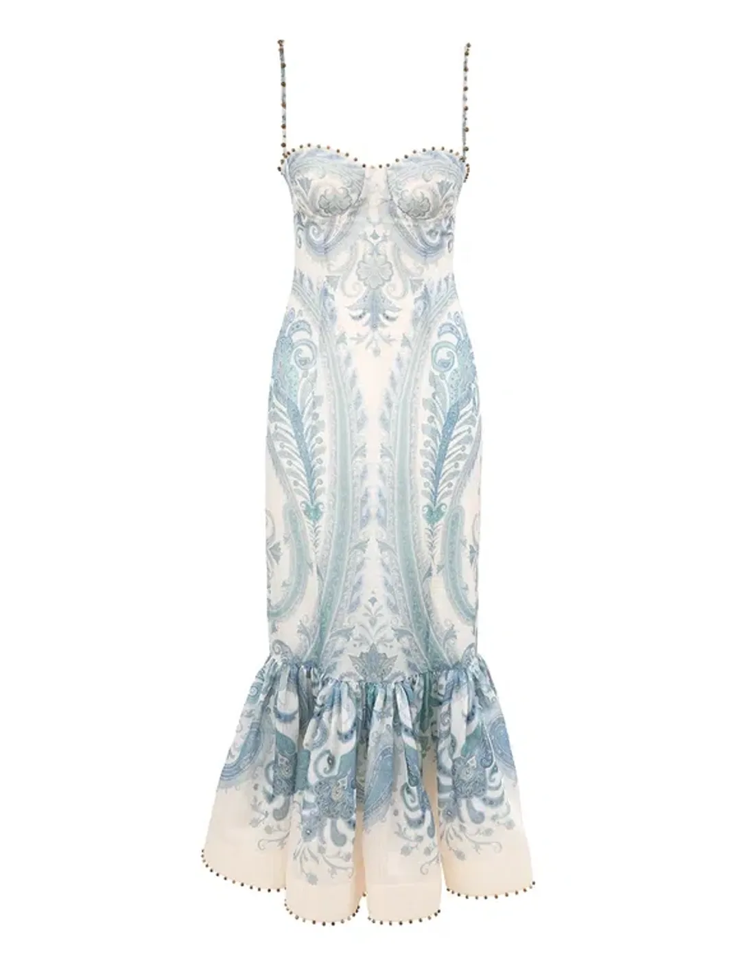 Zimmermann Illuminate Gown Turquoise Paisley Size 12 for rent on The Volte - main image