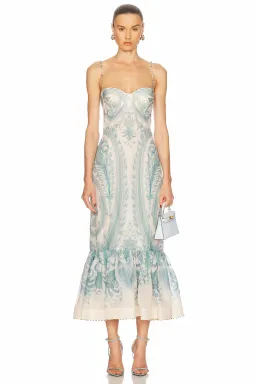 Zimmermann Illuminate Gown Turquoise Paisley Size 12 for rent on The Volte - image 1