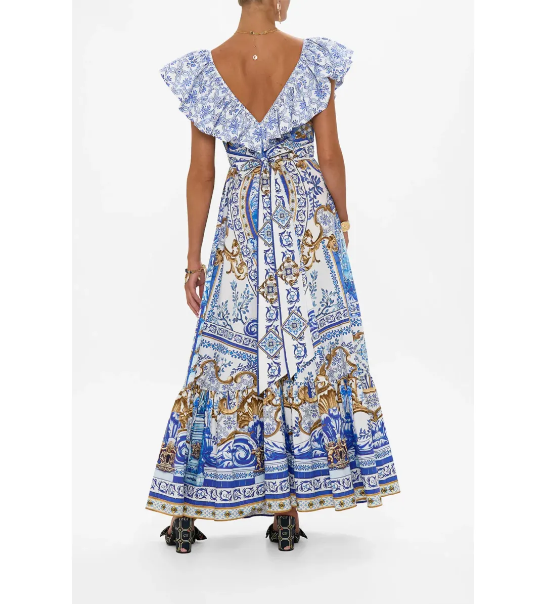 Camilla Azul Adventures Frill Neck Dress With Hardware Size 8 for rent on The Volte - main image