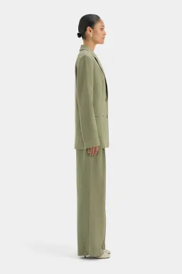 Sir the Label Evanthe Blazer and Belted Trouser Set Olive Size 0 / AU 6 for rent on The Volte - image 2