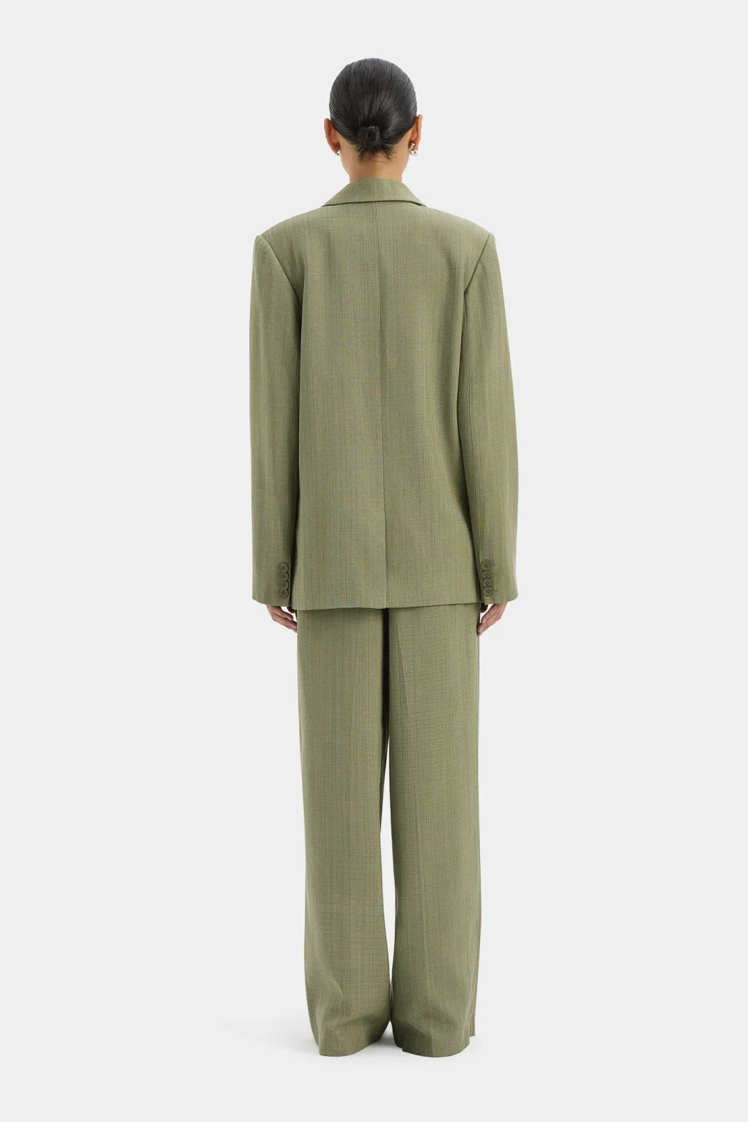 Sir the Label Evanthe Blazer and Belted Trouser Set Olive Size 0 / AU 6 for rent on The Volte - main image