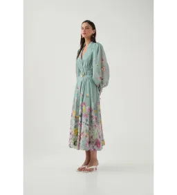 Aje Fleur Shirt Dress Mist Collage Floral Size 10 for rent on The Volte - image 2
