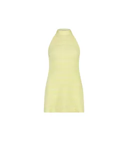 With Harper Lu Textured Halter Mini Dress in Lemon Size S / AU 8 for rent on The Volte - image 4