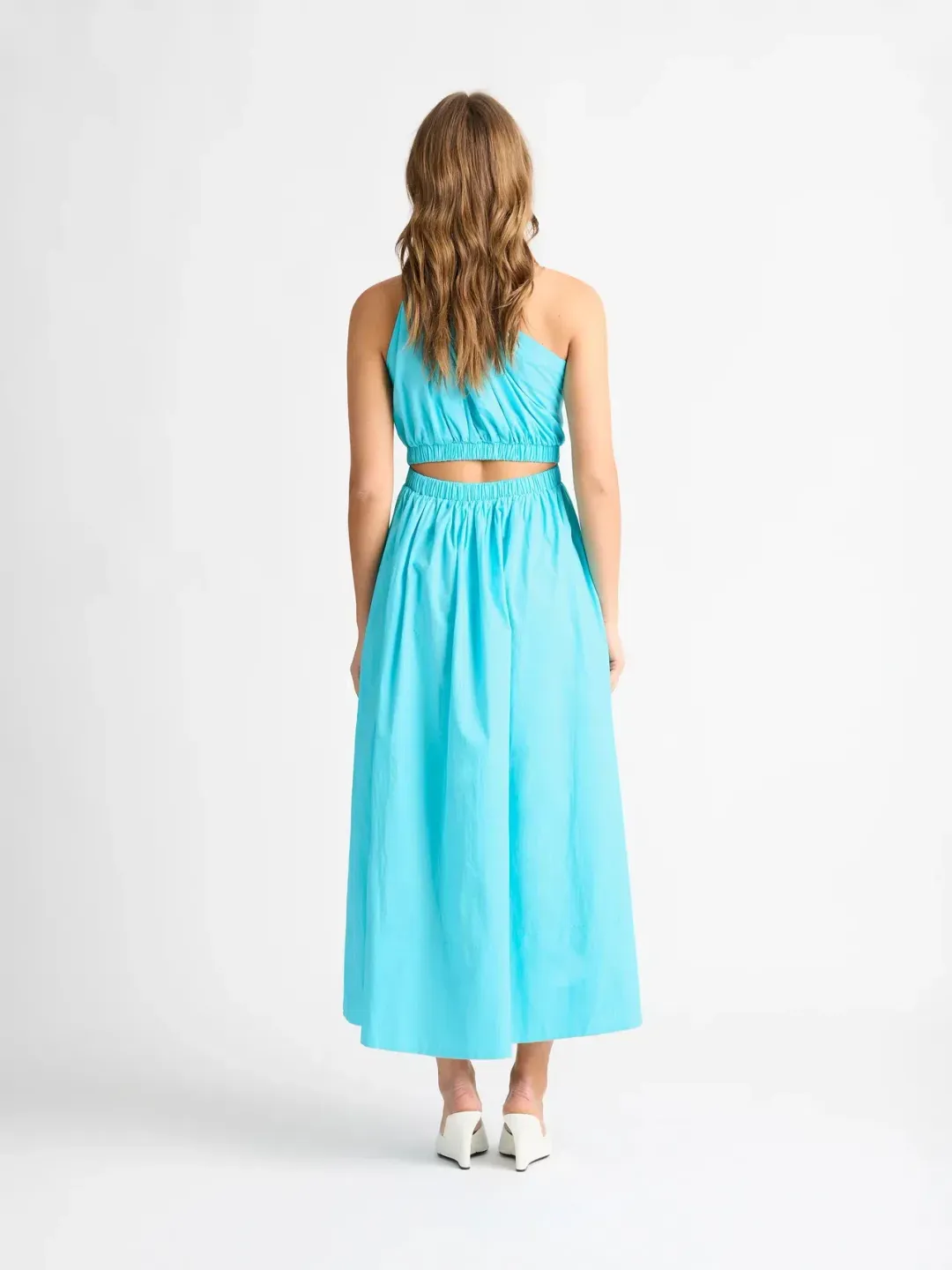 Sheike Isla One Shoulder Maxi Dress Blue Size 12 for rent on The Volte - main image