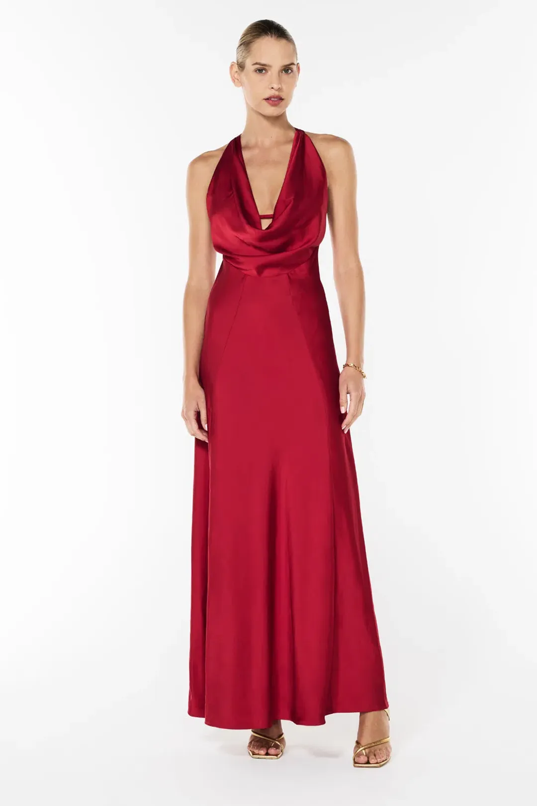 Manning Cartell Charmed Cowl Slip Maxi Dress in Ruby Red Size AU 4 for rent on The Volte - main image