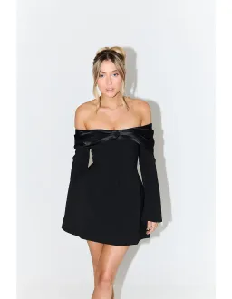 Odd Muse The Ultimate Muse Bow Mini Dress Black Size 10 for rent on The Volte - image 1