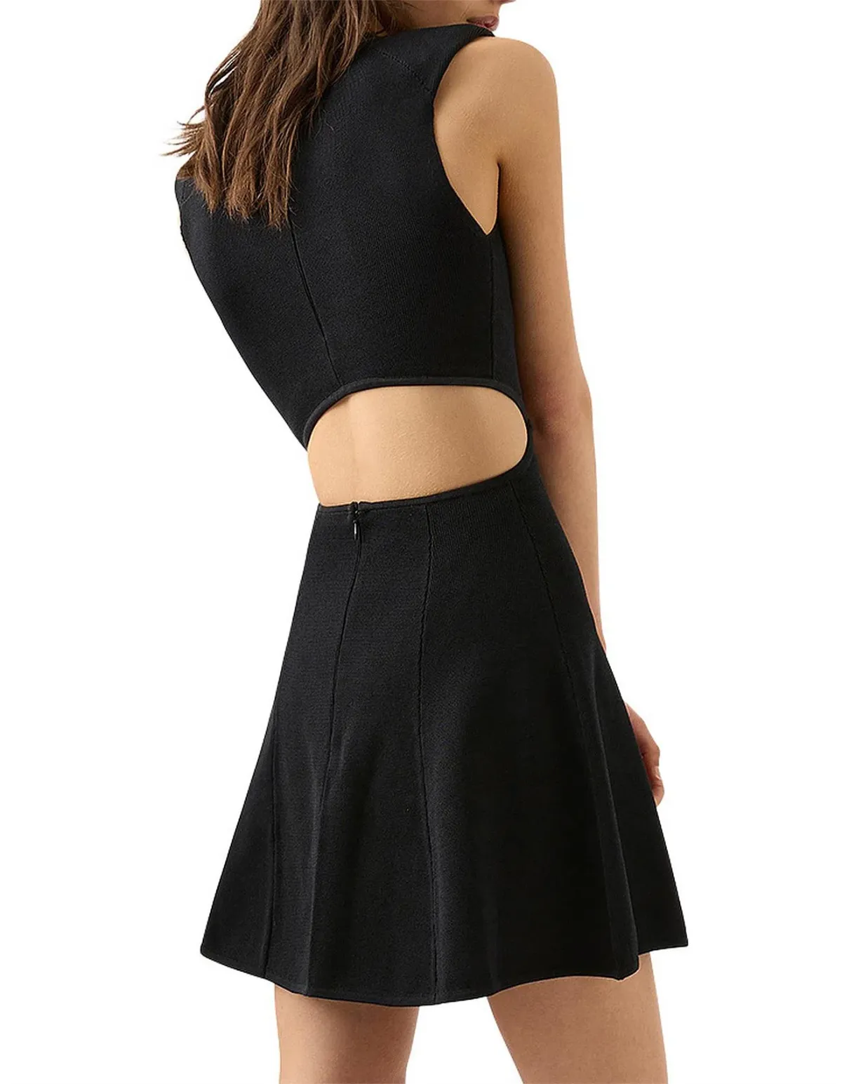 Aje Lena Cut Out Knit Mini Dress Black Size 10 - Image 4
