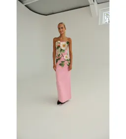 Leo Lin Rayna Appliqué Floral Bustier Maxi Dress Camelia Print AU10 for rent on The Volte - image 2