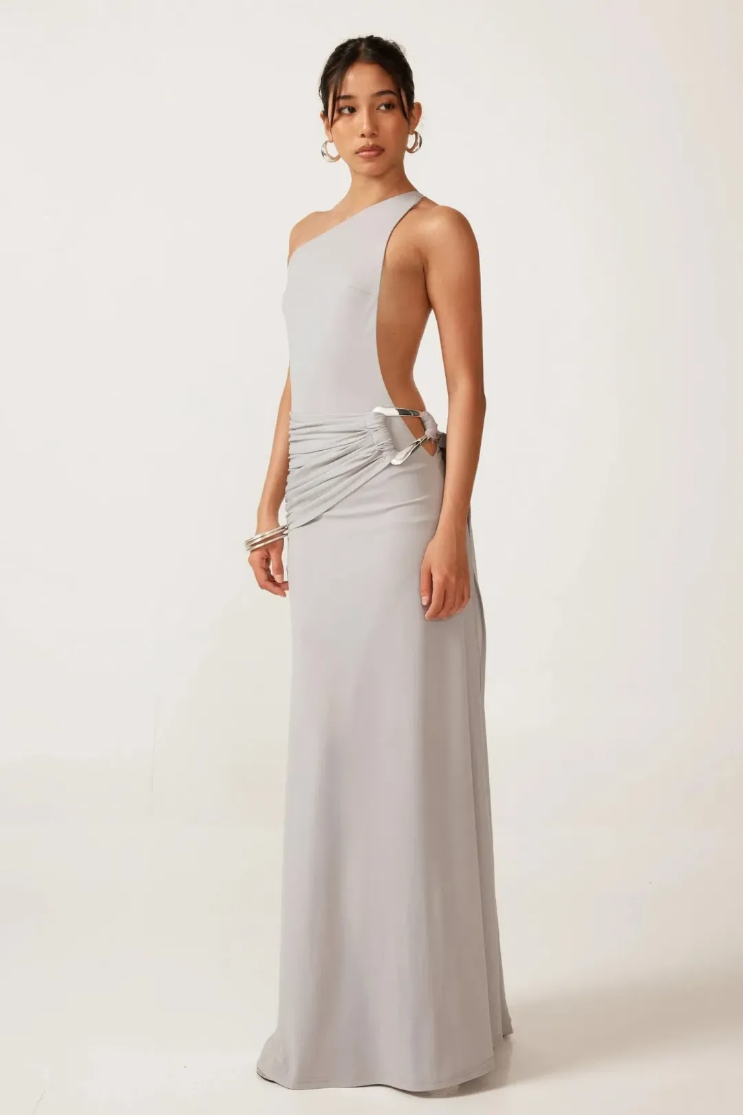Ance Gria Gaia Gown Silver Blue Size AU 8 for rent on The Volte - main image