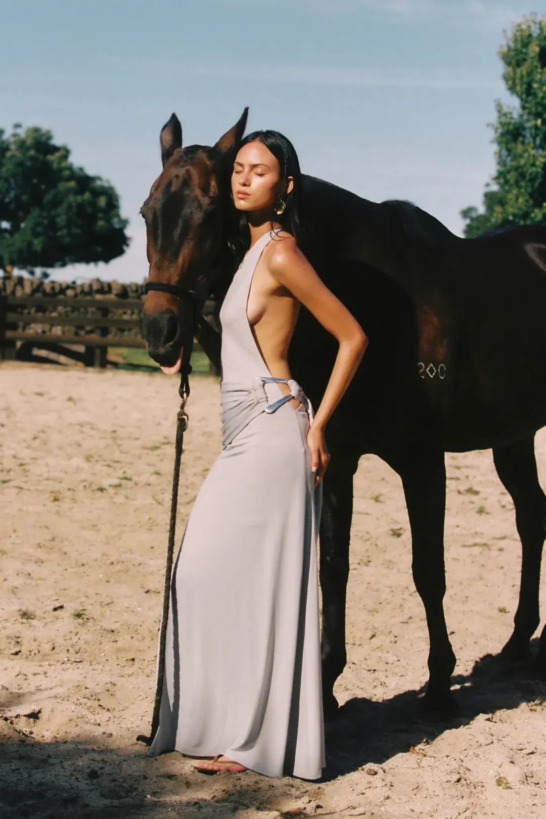 Ance Gria Gaia Gown Silver Blue Size AU 8 for rent on The Volte - main image