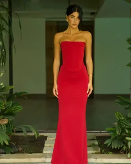 HNTR The Label Louie Gown in Wine Size 10 for rent on The Volte - image 3