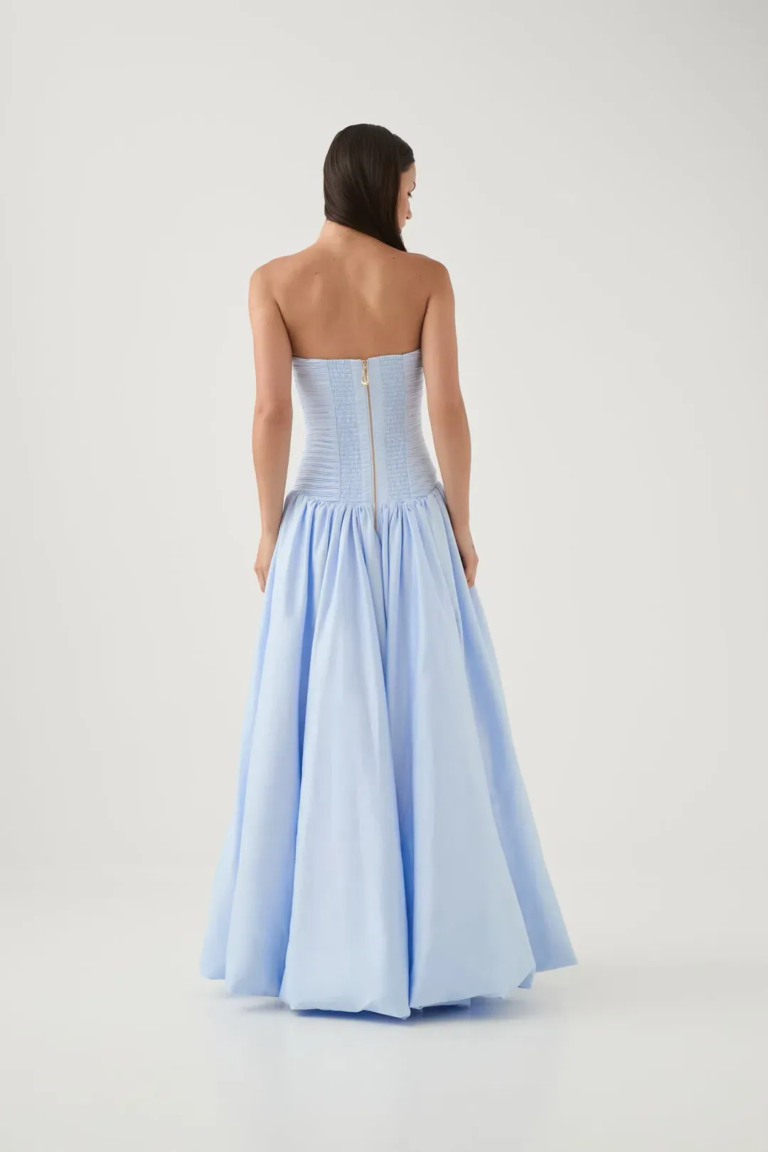 Aje Violette Bubble Hem Maxi in Pearl Blue Size 10 for rent on The Volte - main image