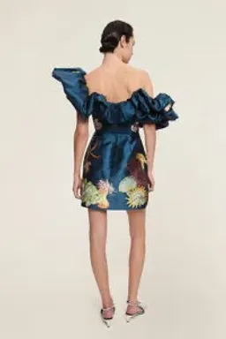 Alemais Dorian Mini Dress Navy Size AU 10 for rent on The Volte - image 2