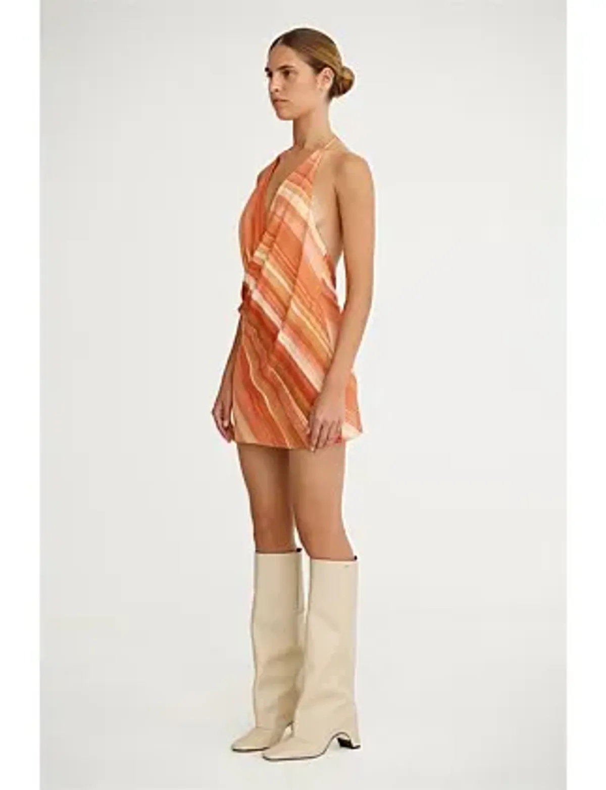 Significant Other Patrice Halter Mini Dress in Sherbet Stripe Size AU 10 - Image 2