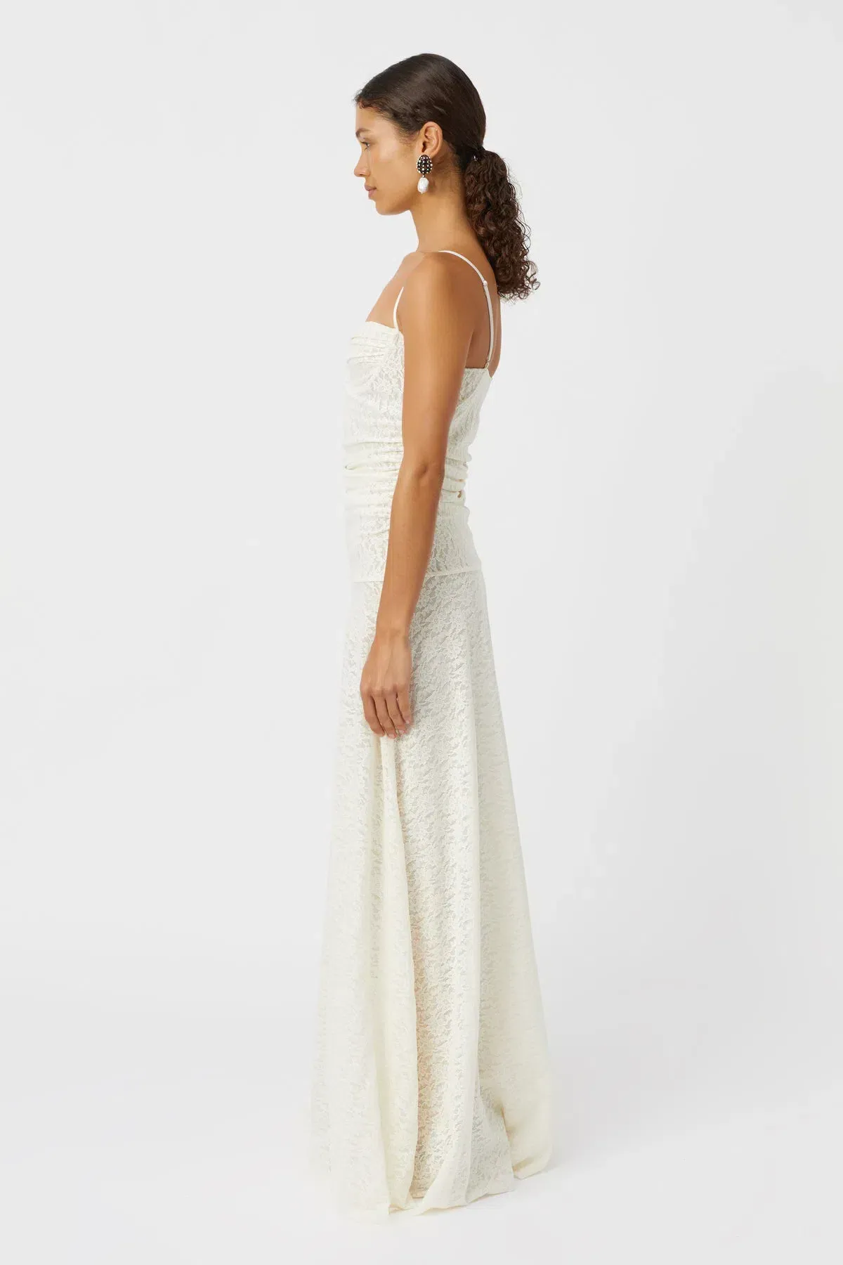 Camilla & Marc Camille Lace Maxi Dress Cream Size 8 - Image 3