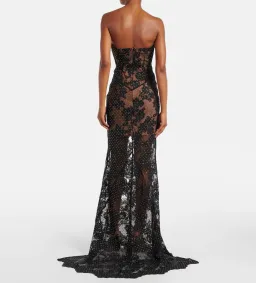 Self Portrait Rhinestone Embellished Sheer Gown Black Size AU 8 S for rent on The Volte - image 2