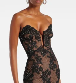 Self Portrait Rhinestone Embellished Sheer Gown Black Size AU 8 S for rent on The Volte - image 3