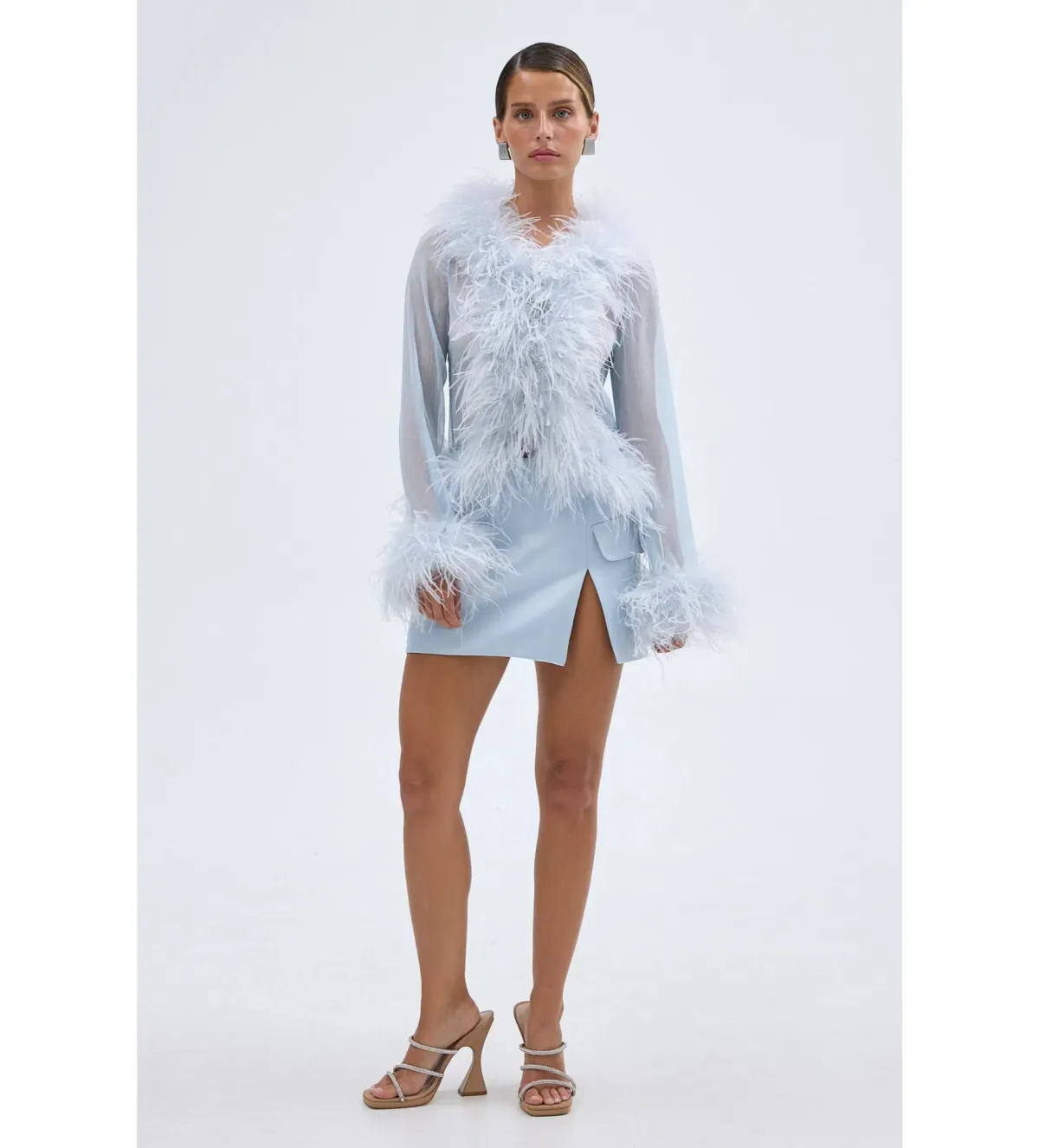 Bubish Gigi Sheer Blouse Pale Blue Size S / AU 8 - Image 1