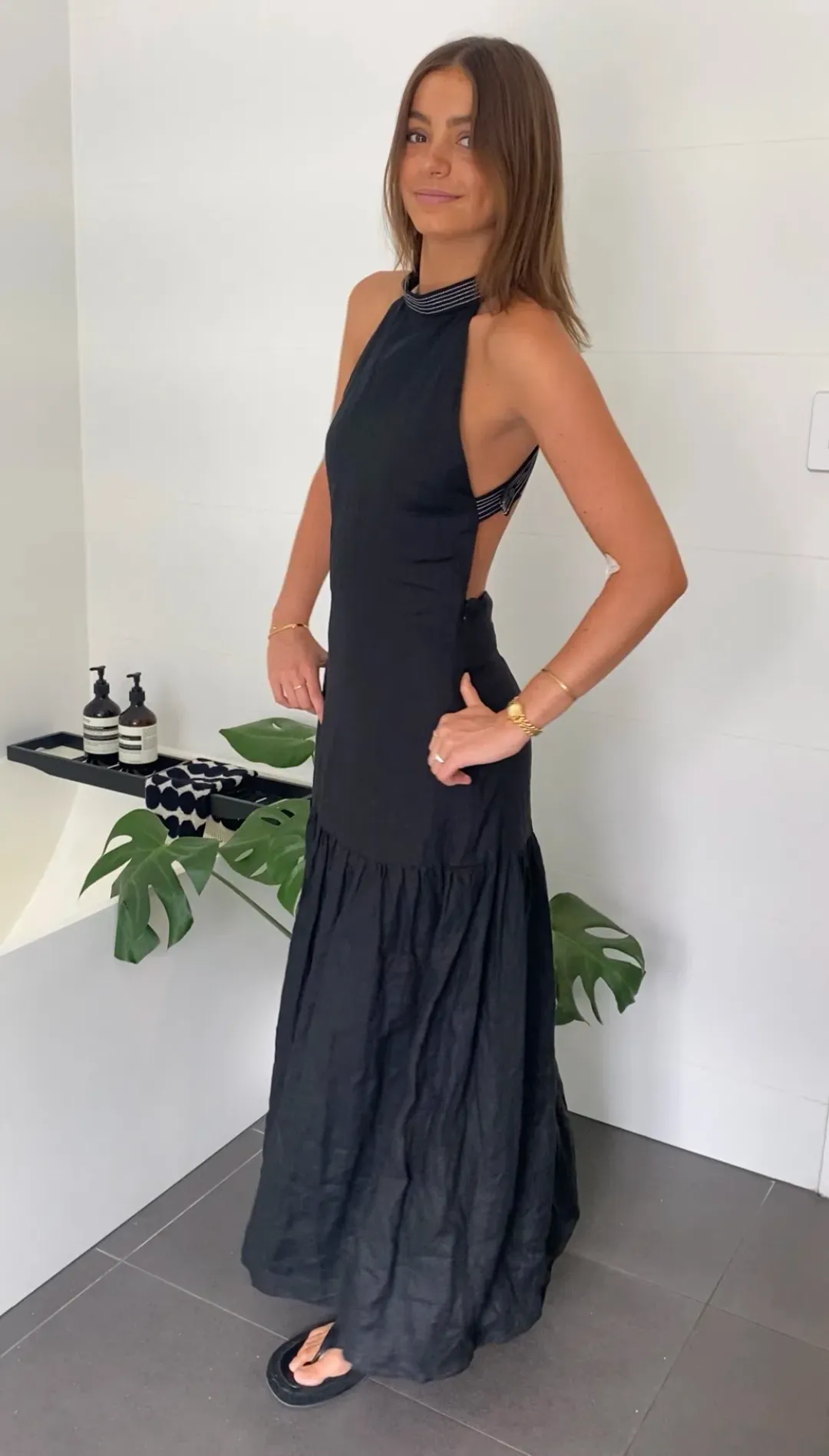 Sir the Label Vilma Midi Dress Black Size 8 for rent on The Volte - main image