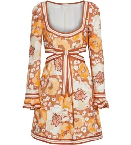 Zimmermann Super Eight Ribbon Mini Dress in Toffee Poppy Size 3 for rent on The Volte - image 3
