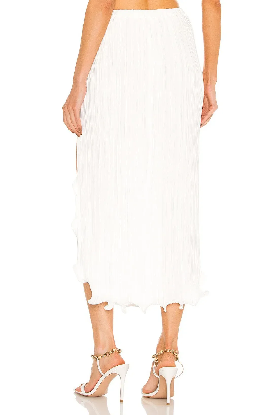 Dion Lee Chain Pleat Halter Top & Fluted Slit Skirt Set Ivory Size 8 for rent on The Volte - main image