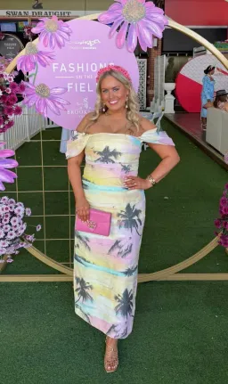 Aje Zara Gathered Midi Dress in Sunset Sky Size 14 for rent on The Volte - image 4