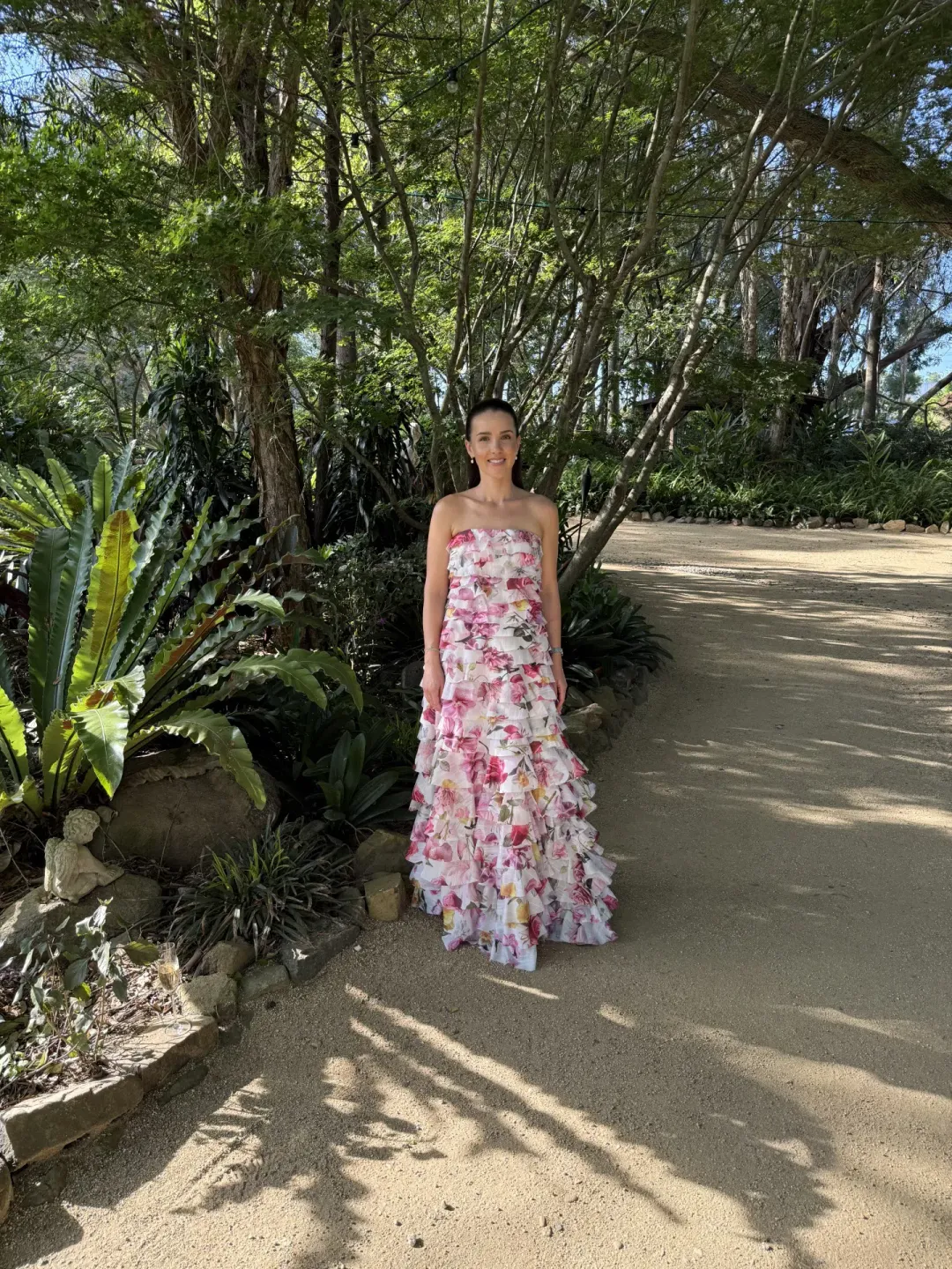 AJE Fleur Pleated Gown Collage Floral Size 8 for rent on The Volte - main image