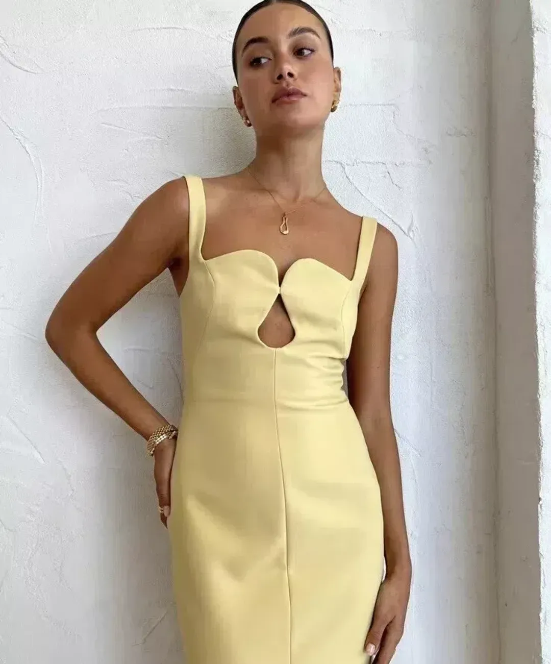 Camilla and Marc Brixton Midi Dress Mustard Yellow Size 12 for rent on The Volte - main image