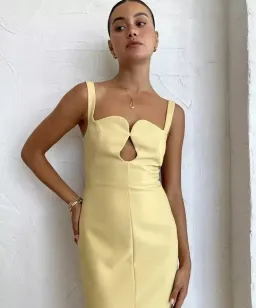 Camilla and Marc Brixton Midi Dress Mustard Yellow Size 12 for rent on The Volte - image 4