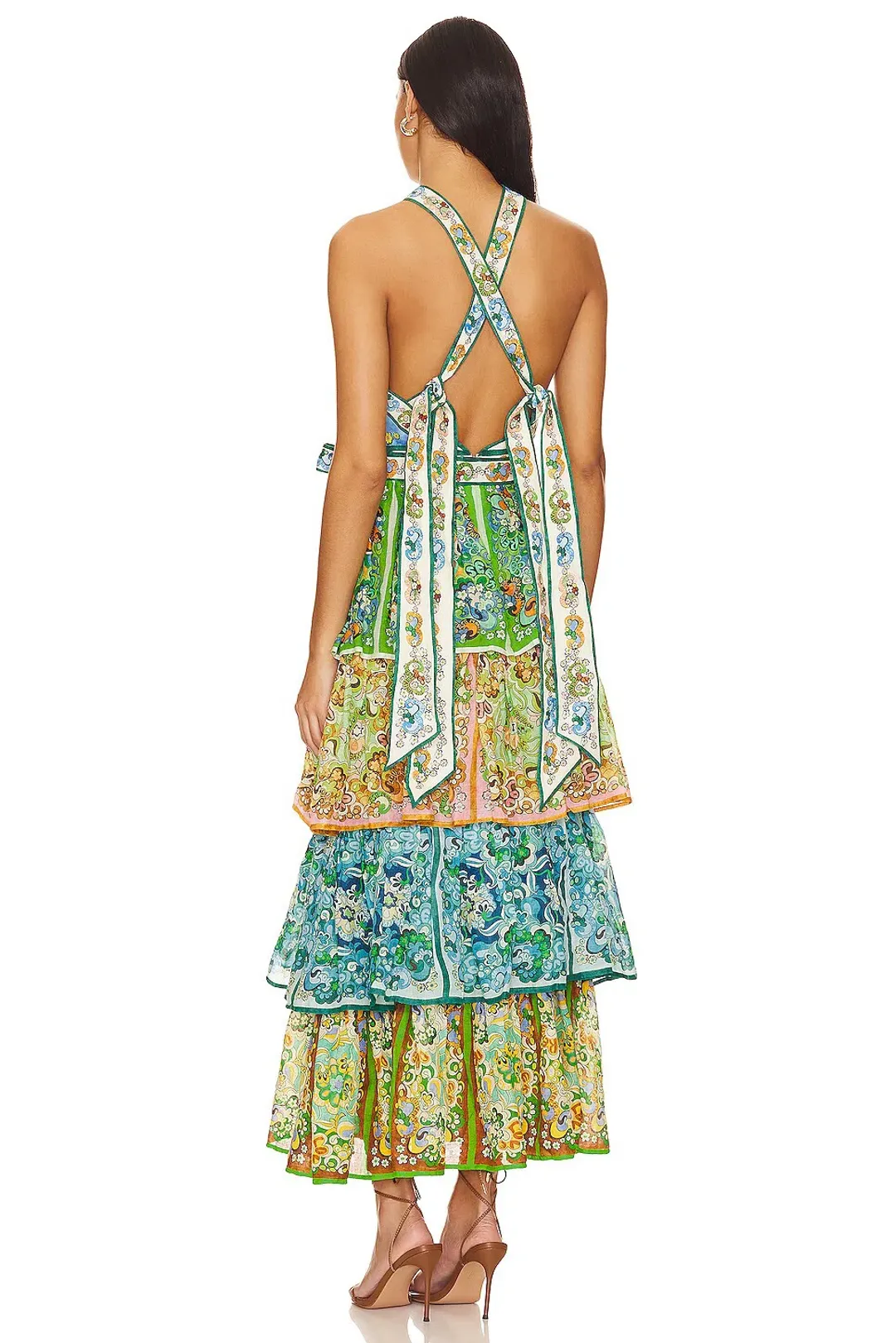 Alemais Dreamer Halter Tier Maxi Dress Multi Size 12 for rent on The Volte - main image