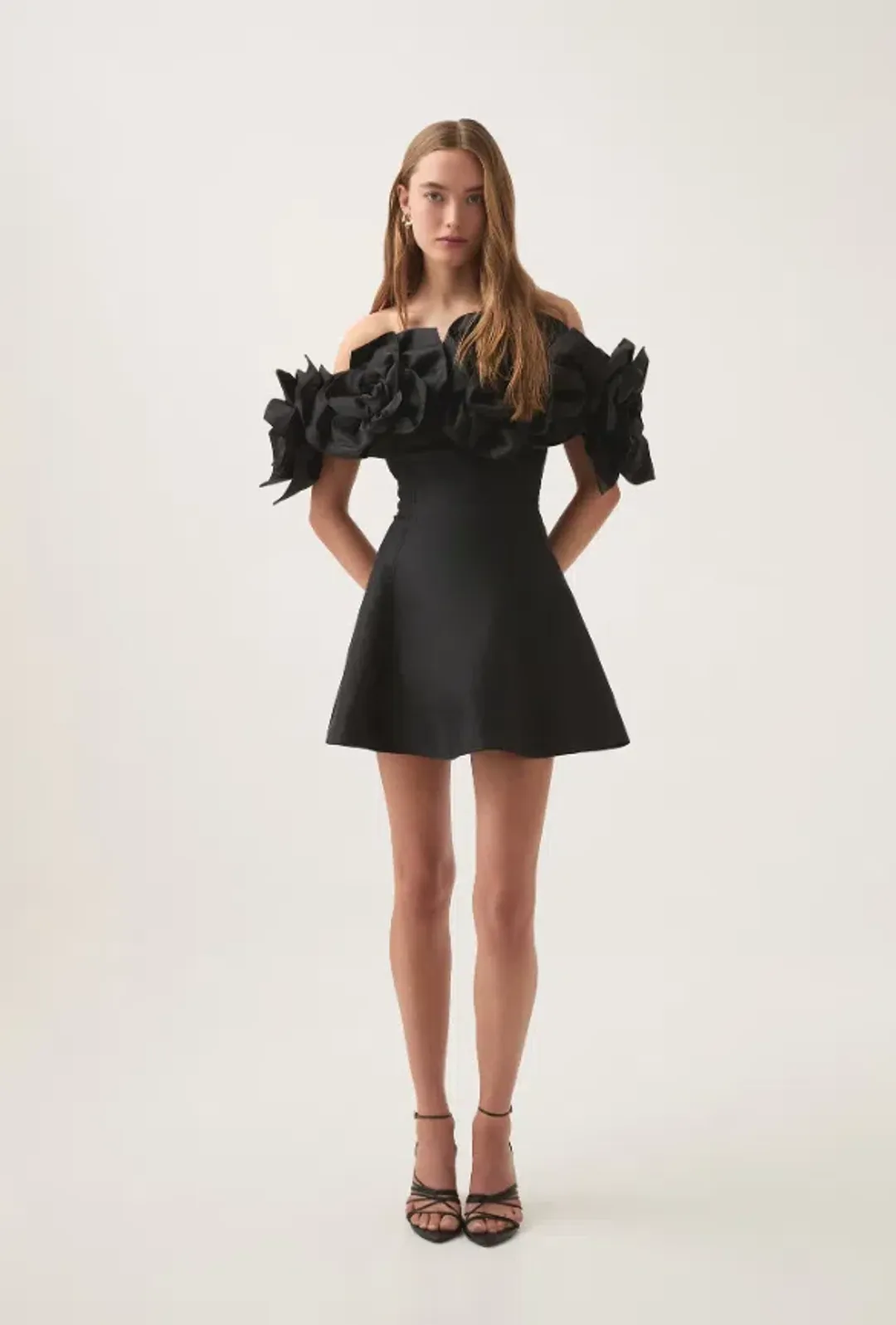 Aje Etta Mini Dress Black Size 12 for rent on The Volte - main image