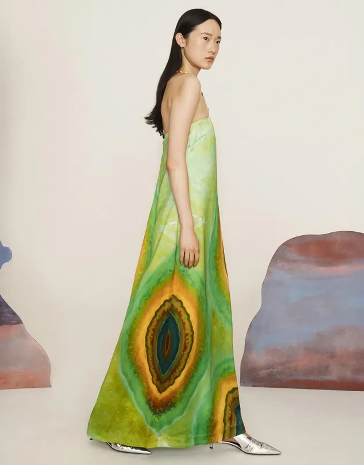 Alemais Iris Strapless Gown Green Maxi Dress XS Size 6 - Image 3