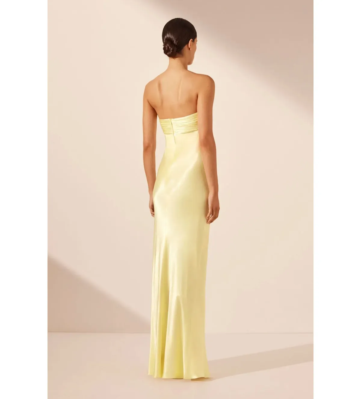 Shona Joy La Lune in Yellow Strapless Dress Size AU 8 - Image 4