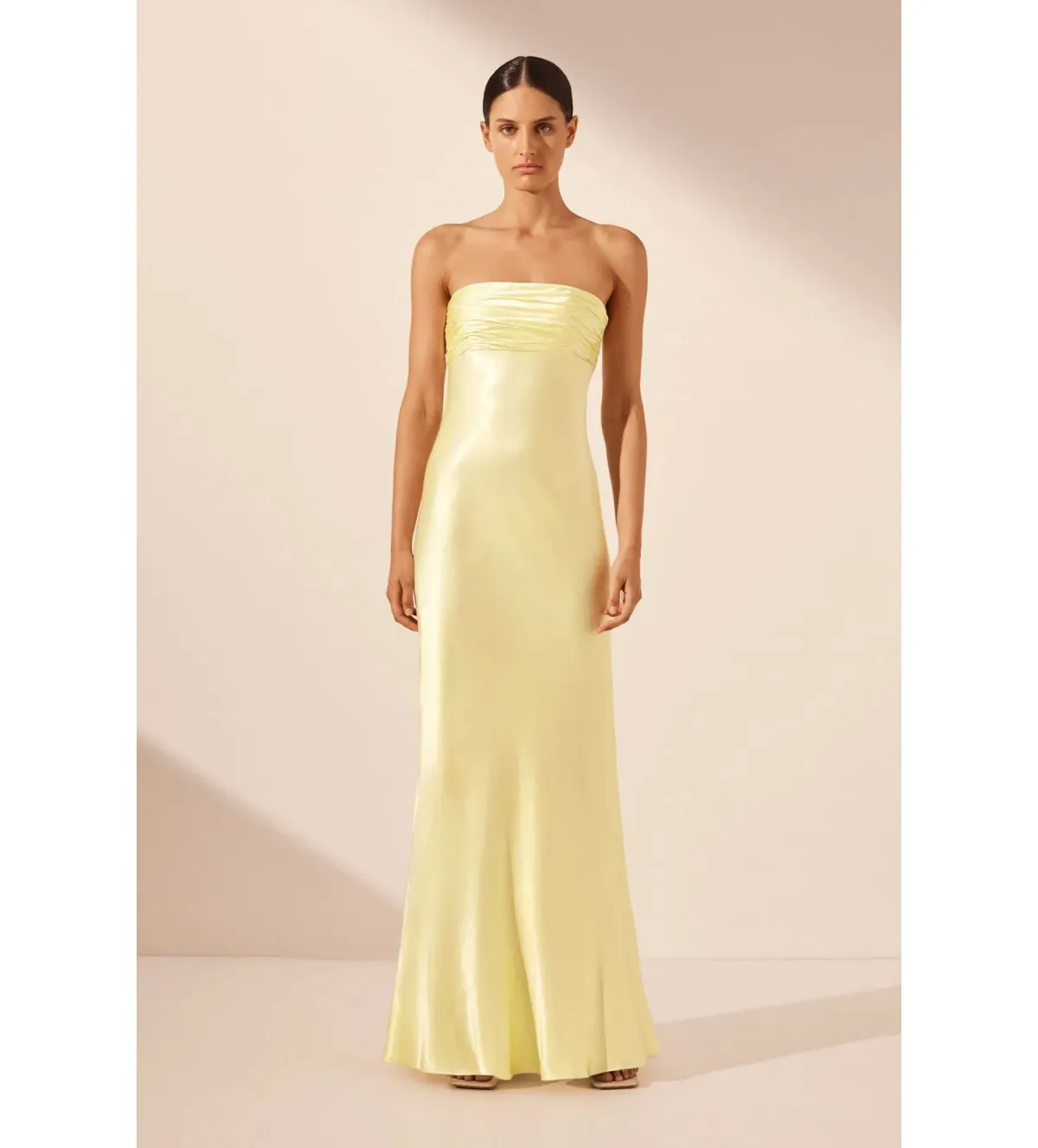 Shona Joy La Lune in Yellow Strapless Dress Size AU 8 - Image 1