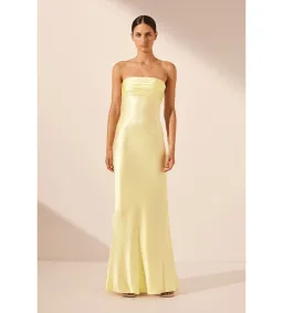Shona Joy La Lune in Yellow Strapless Dress Size AU 8 for rent on The Volte - image 1