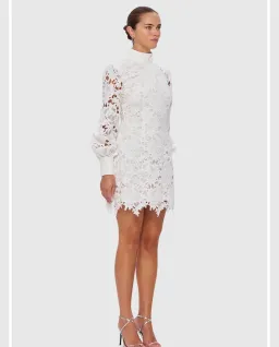 Leo Lin Isla Lace Mini Dress Snow Size 12 for rent on The Volte - image 3