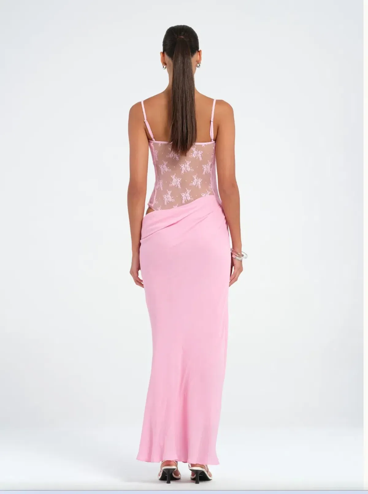 Benni Akio Maxi Dress Pink Size 6 - Image 3