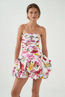 Aje Violette Bubble Hem Mini Dress Collage Floral Size 4 for rent on The Volte - image 2