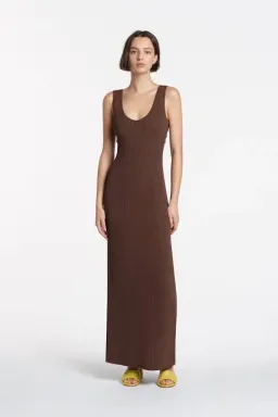 SIR THE LABEL SYLVIE TWIST DRESS CHOCOLATE SIZE AU 8 for rent on The Volte - image 3