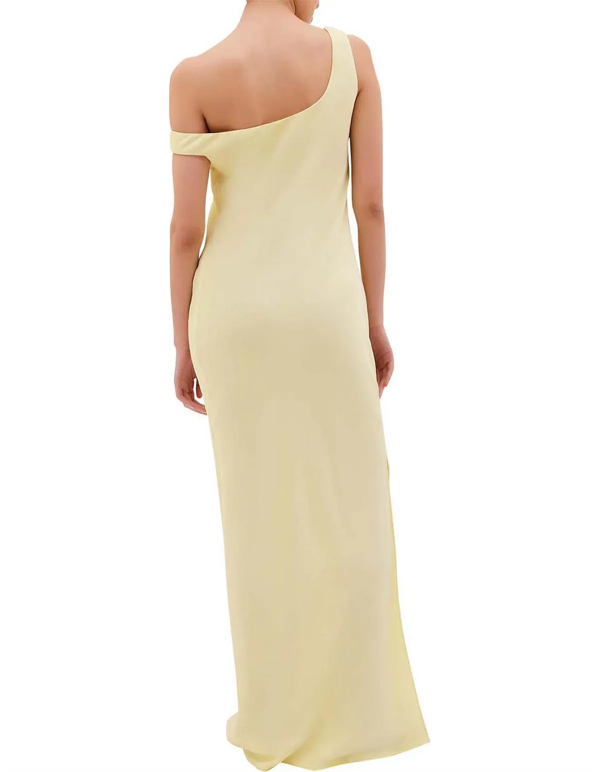 Bianca Spender Leonora Satin Crepe in Lemon Yellow Butter Dress size 2 / 10 AU - Image 3