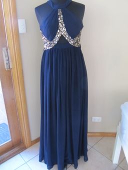 Bariano Embelished cut out gown Dress Navy Size 10 for rent on The Volte - image 1