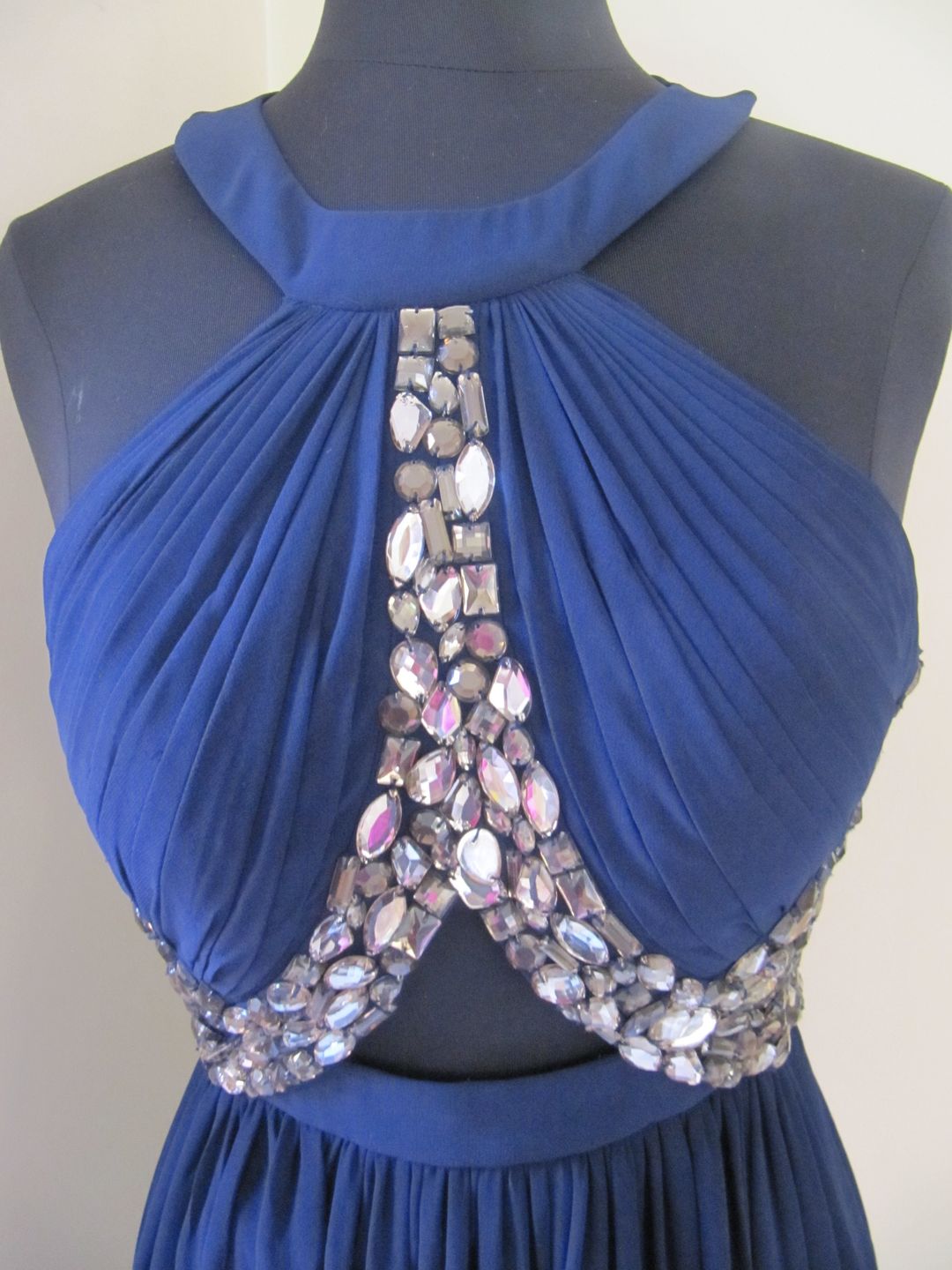 Bariano Embelished cut out gown Dress Navy Size 10 for rent on The Volte - main image