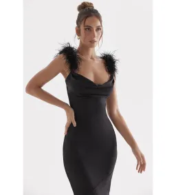 House Of CB Tabitha Black Satin Maxi Dress Black Size 6/XS for rent on The Volte - image 4