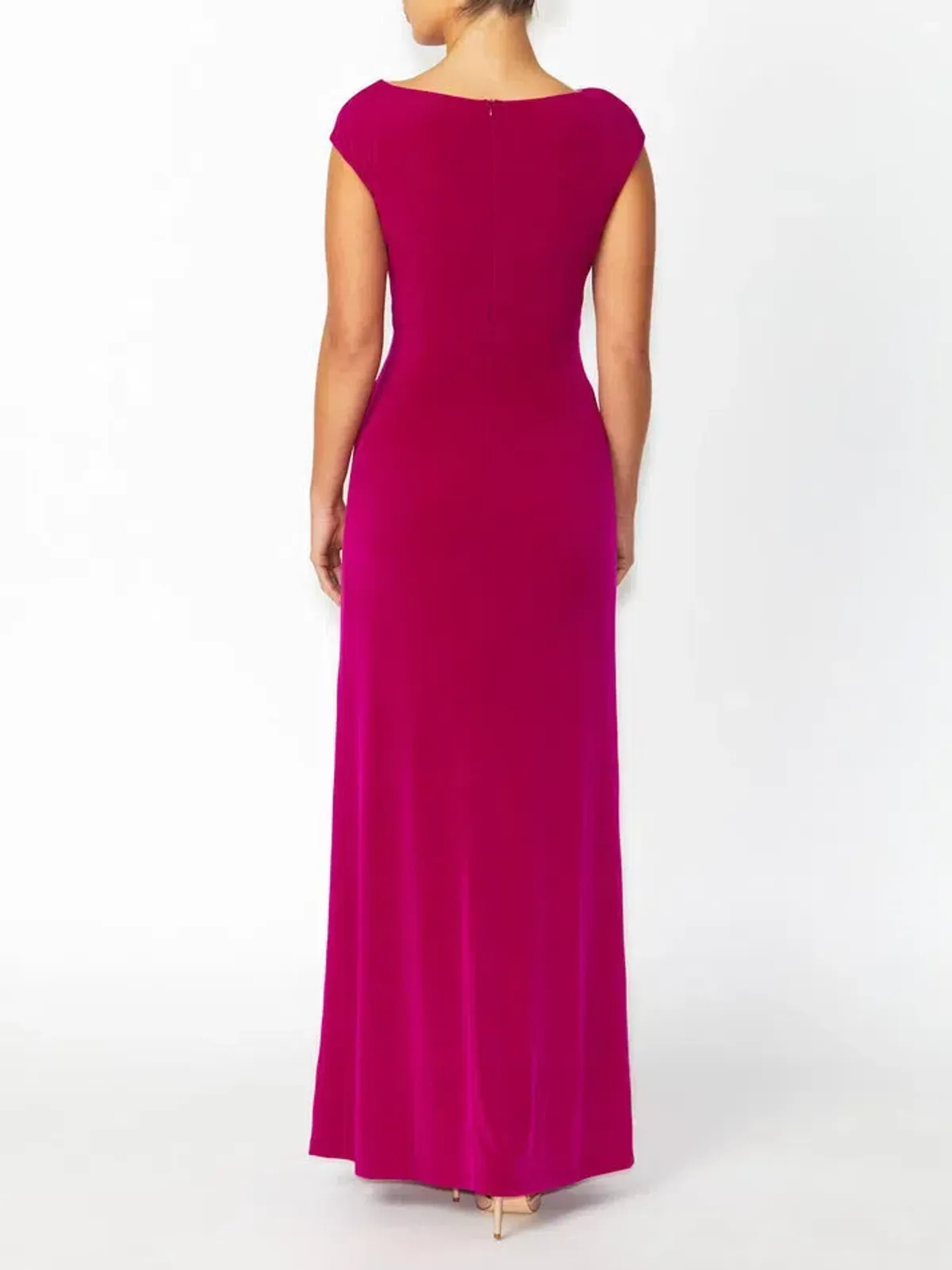 Anthea Crawford Tiffany Fuchsia Jersey Maxi Gown Fuchsia Size 14 - Image 4