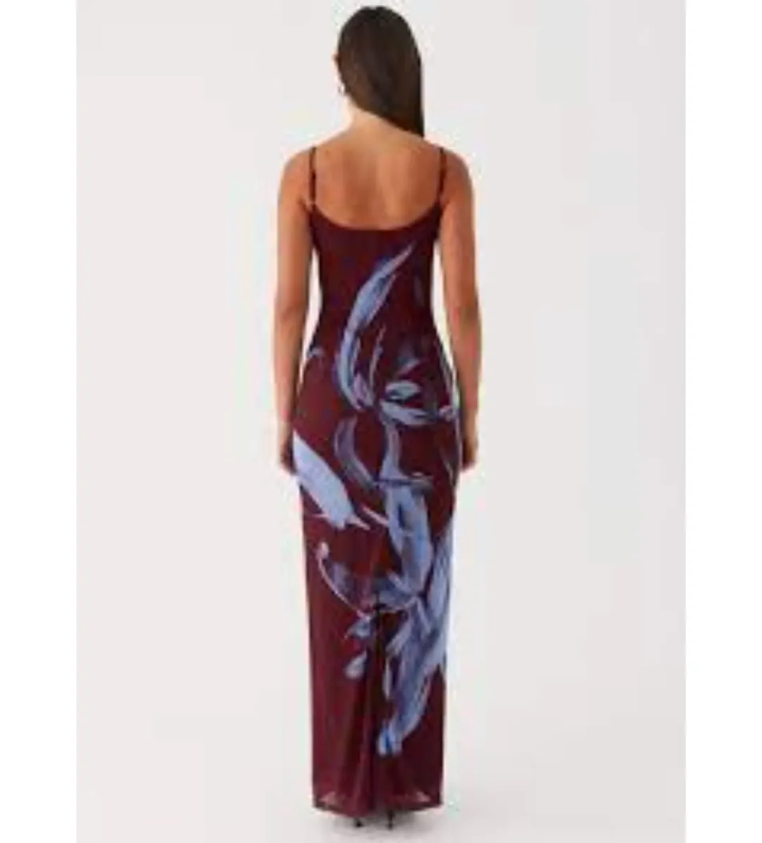 Serene Maxi Dress - Brown Purple Floral Size AU8 for rent on The Volte - main image